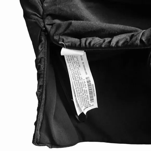 Zara Crop Top One Shoulder Linen Blend Black Ruched Size Medium - Picture 3 of 6